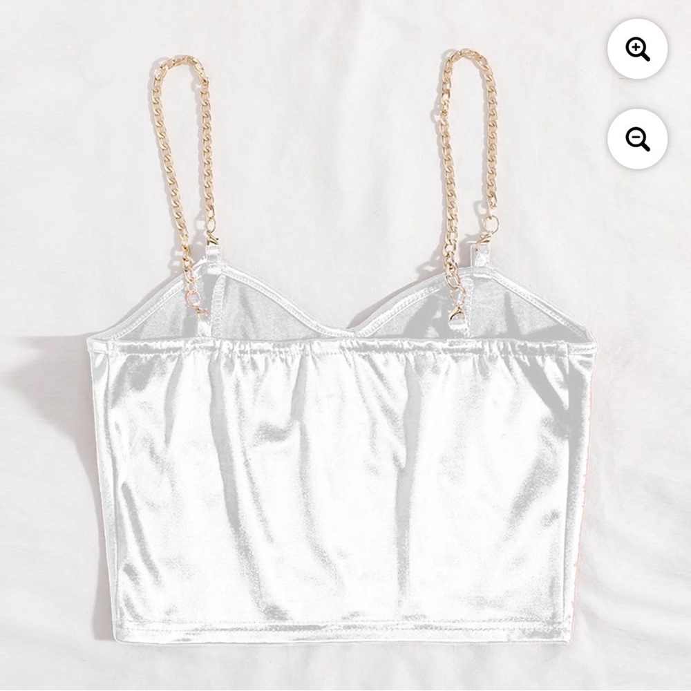 NWOT White Chain-Strap Bustier Top - Picture 3 of 5